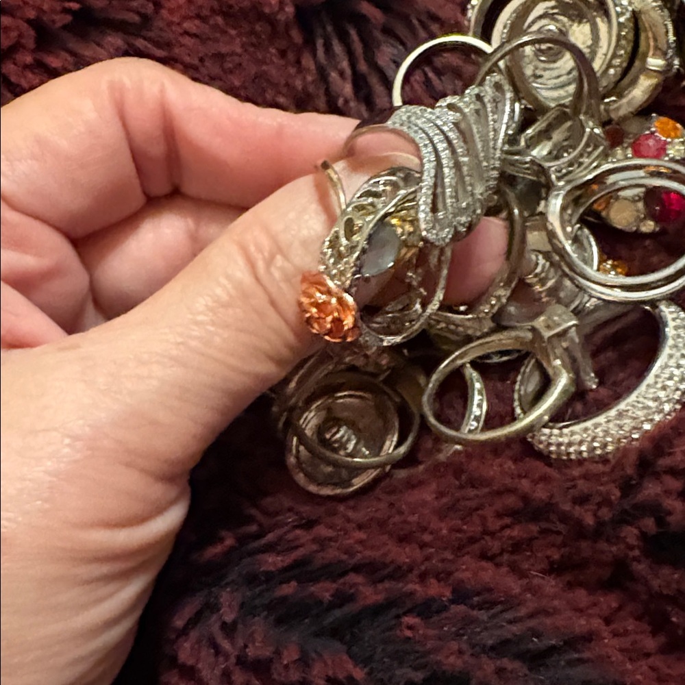 Multicolor Gemstone Silver Ring - image 2